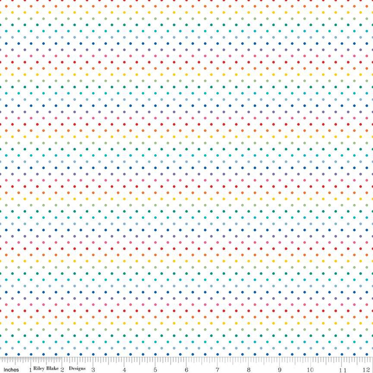 Swiss Dot on the White - Rainbow