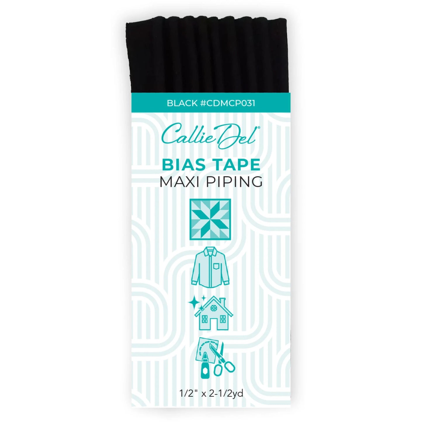 Bias Tape Maxi Piping - Black