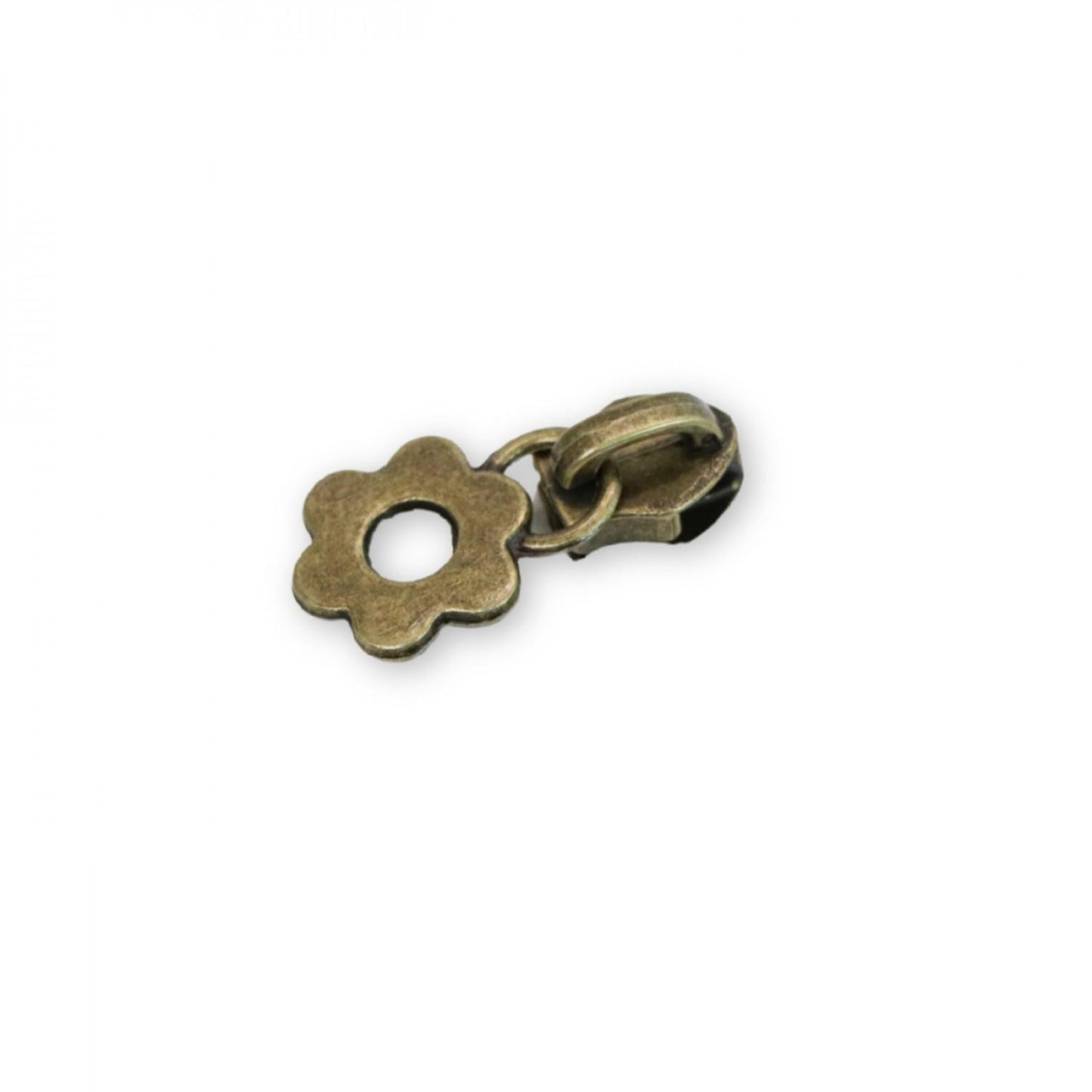 Flower Zipper Pull Brass #5