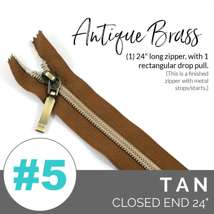 #5 Zipper, 24", Tan, AB