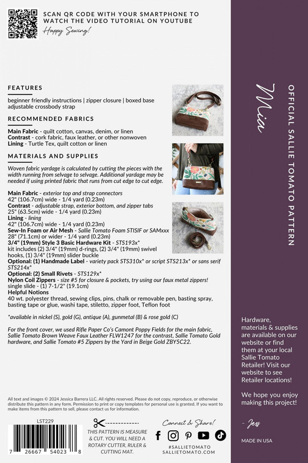 Mia Crossbody Bag Pattern