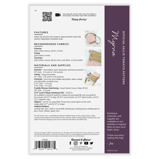 Myrna Zippy Bag Pattern