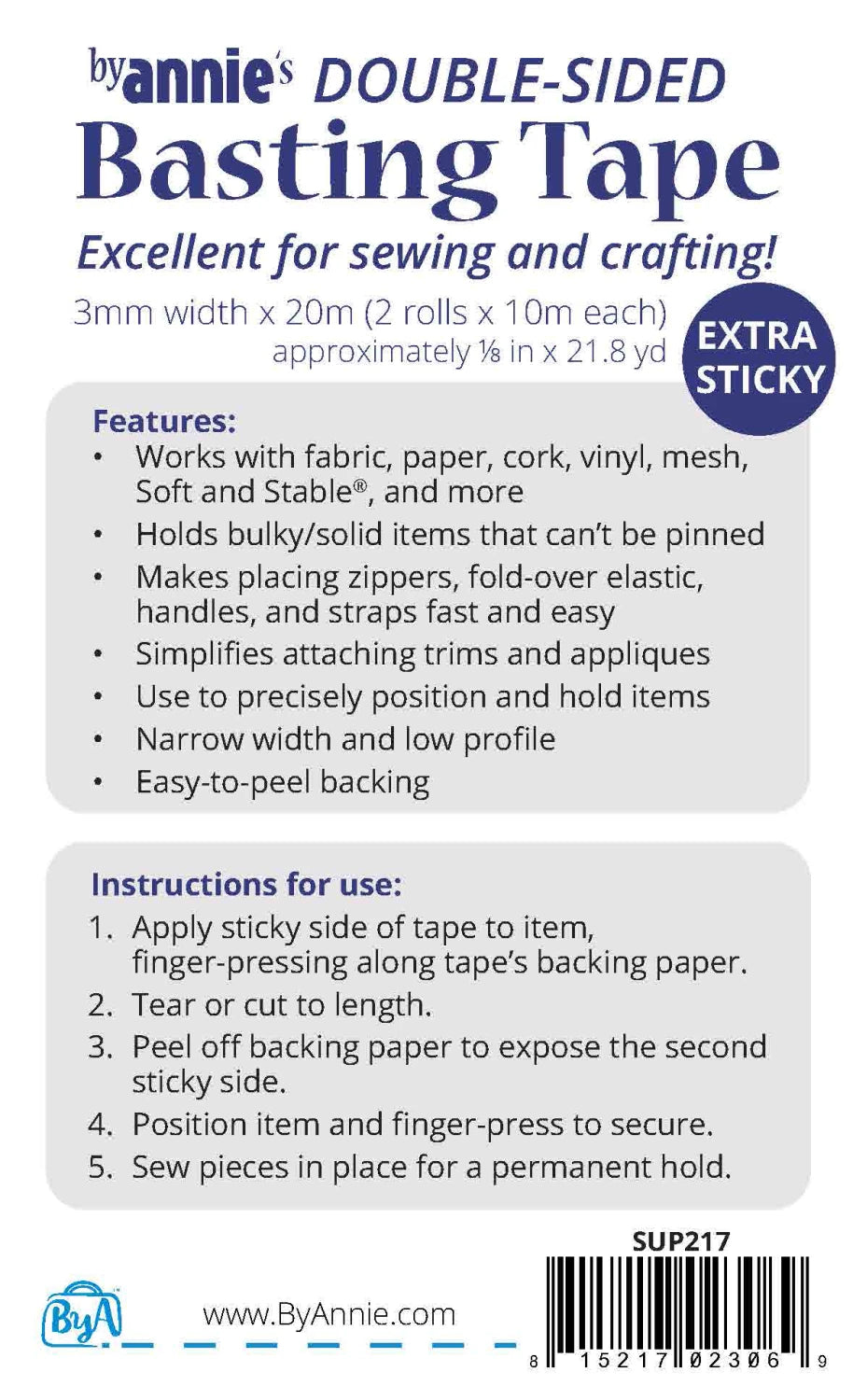 Double-sided Basting Tape 1/8"
