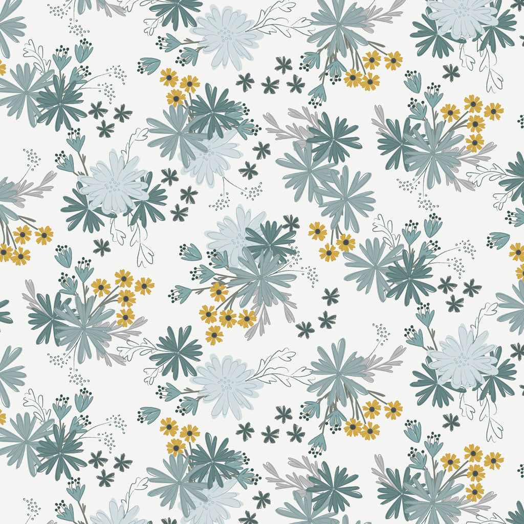 Rainy Days Y5002-137 Pale Gray Floral