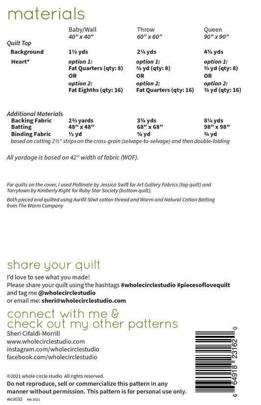 Pieces of Love Quilt Ptn