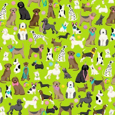 Furry Friends Dogs green