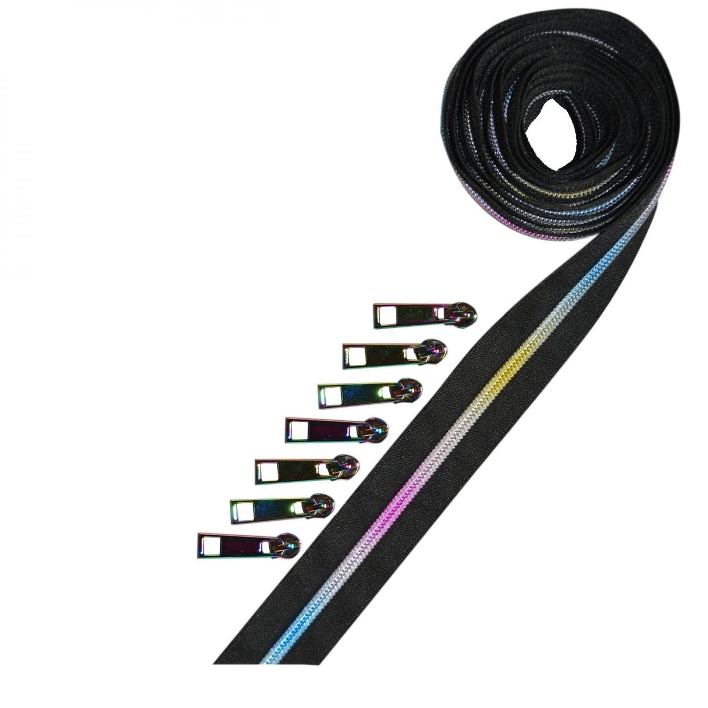 3yds of Zipper (Black-Rainbow)