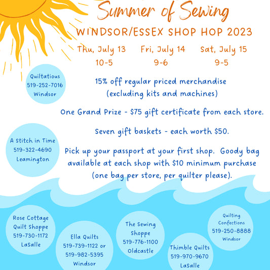 Summer of Sewing Windsor/Essex Shop Hop: July 13-15, 2023