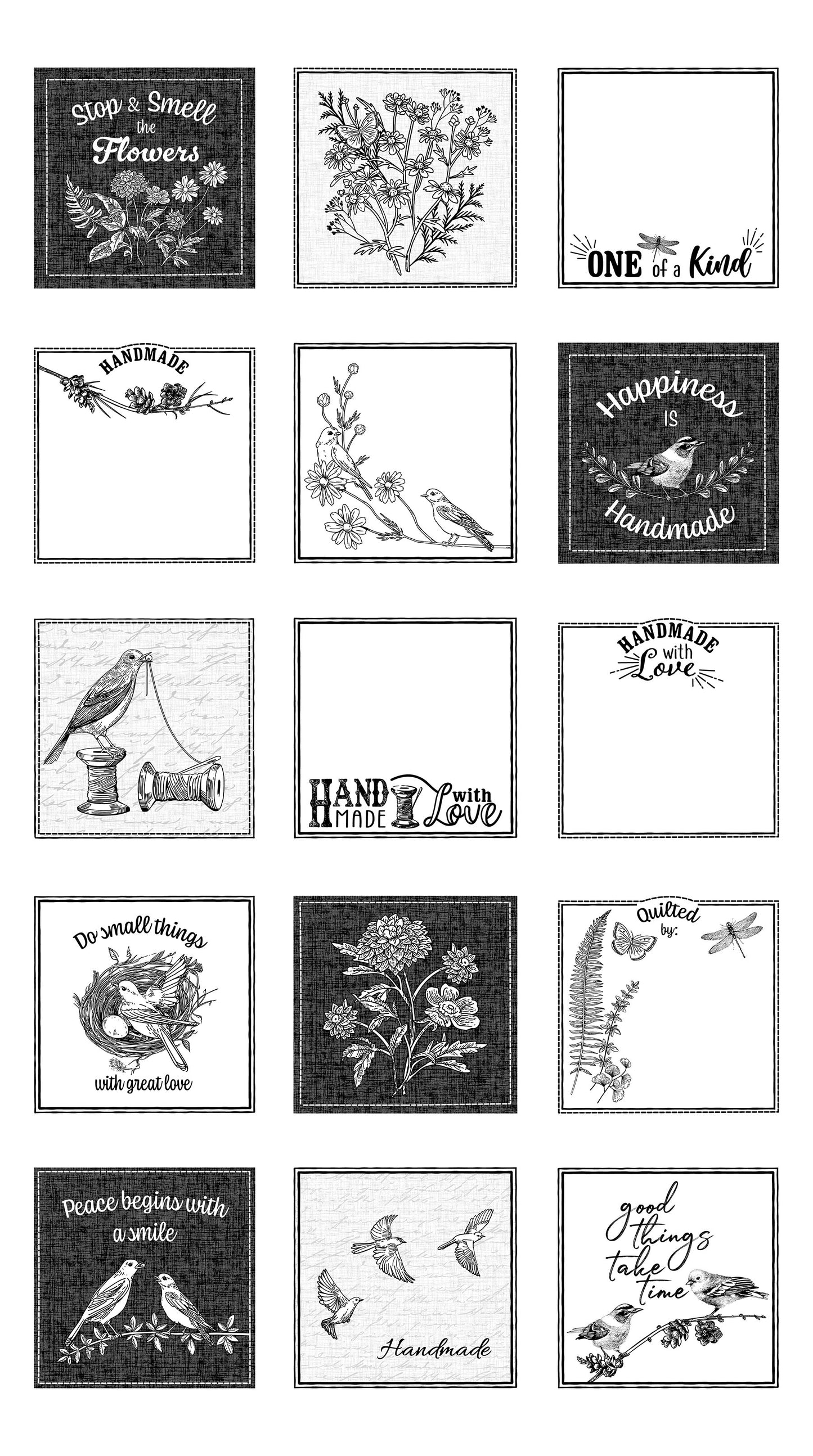 Nature's Sketchbook Panel (Quilt Labels)