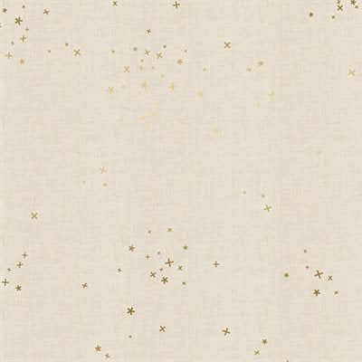 Cotton + Steel Basics: Freckles - Unbleached, Metallic