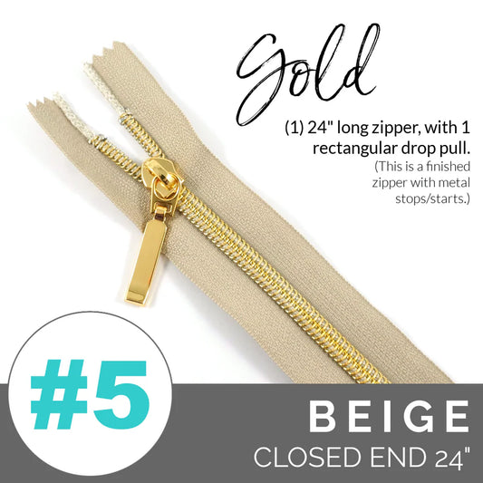 #5 Zip Beige EBZP5-BGE24LTGO