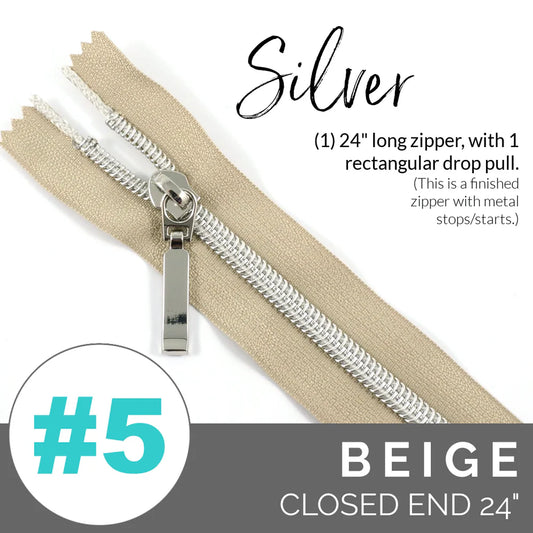 #5 Zip Beige EBZP5-BGE24SL
