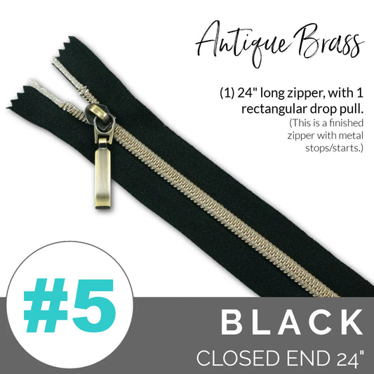 #5 Zip Black EBZP5-BLK24AB