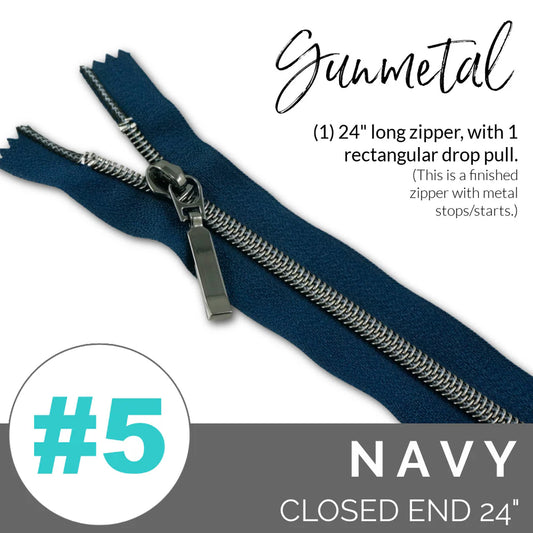 #5 Zip Navy EBZP5-NVY24GM
