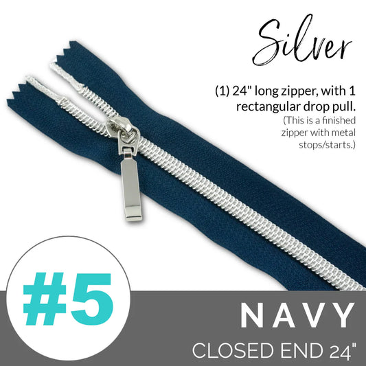 #5 Zip Navy EBZP5-NVY24SL