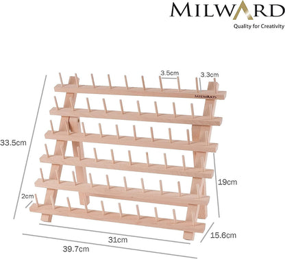 60 Spool Wood Thread Rack