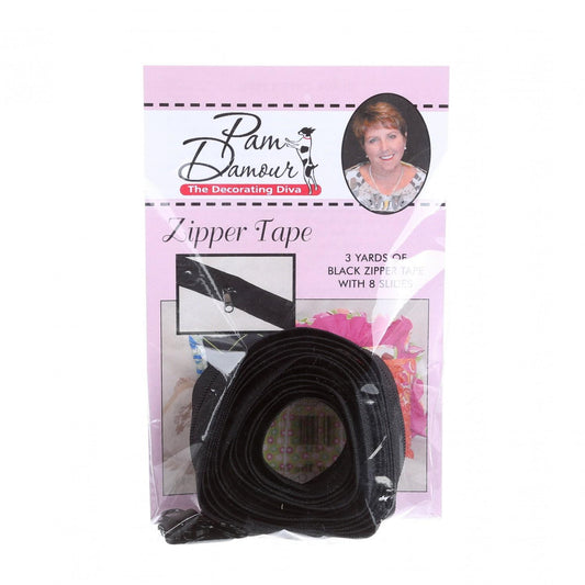 Zipper -3yd-8 Slides-Blk