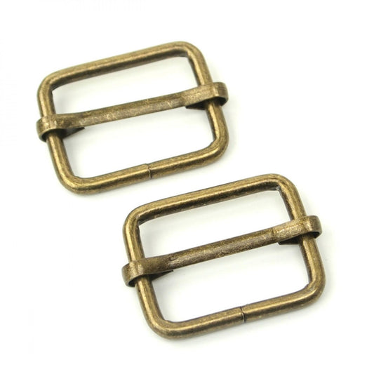 Slider Buckles 1" Ant. Brass