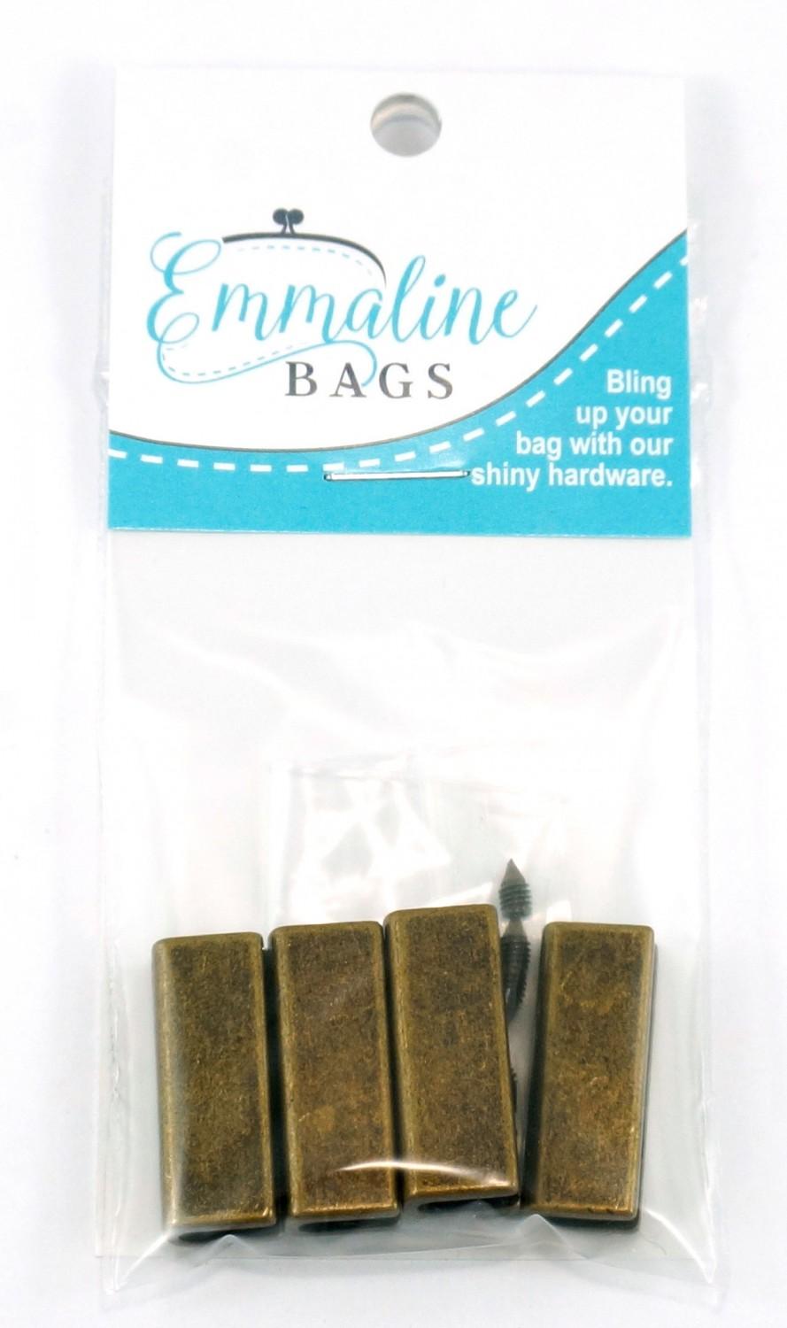 Strap End (4) Antique Gold