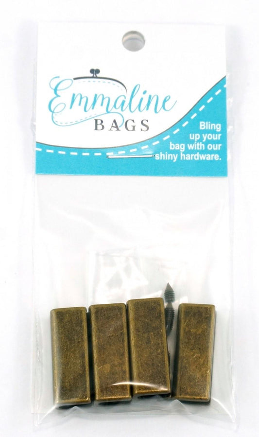 Strap End (4) Antique Gold