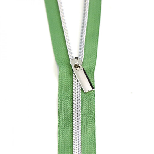 3 Yards green Zipper Nickel