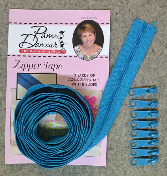 Zipper, 3yd, aqua