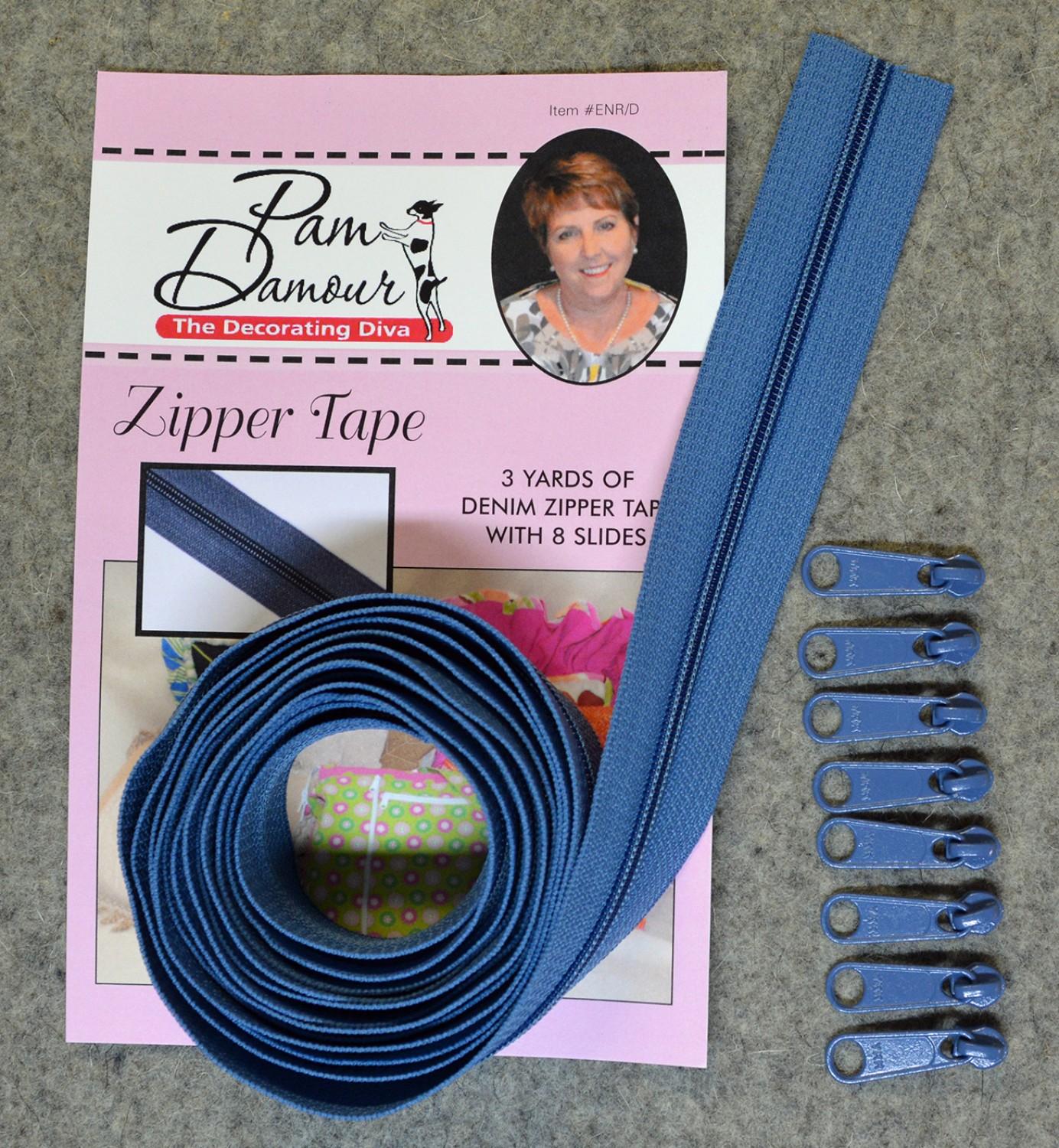 Zipper, 3yd, denim