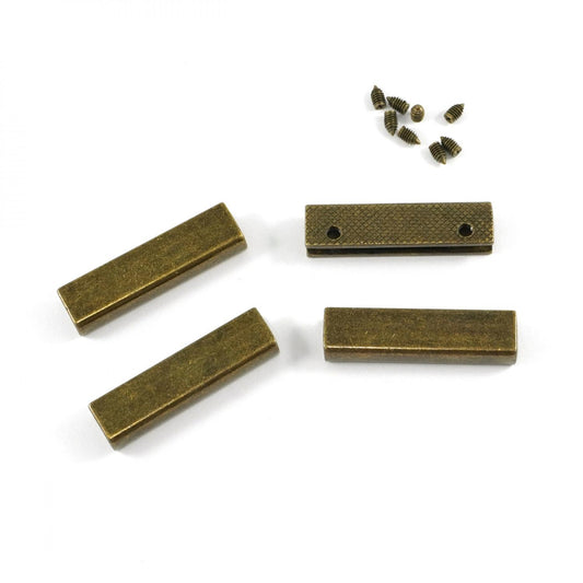 1.5" Strap End Antique Gold