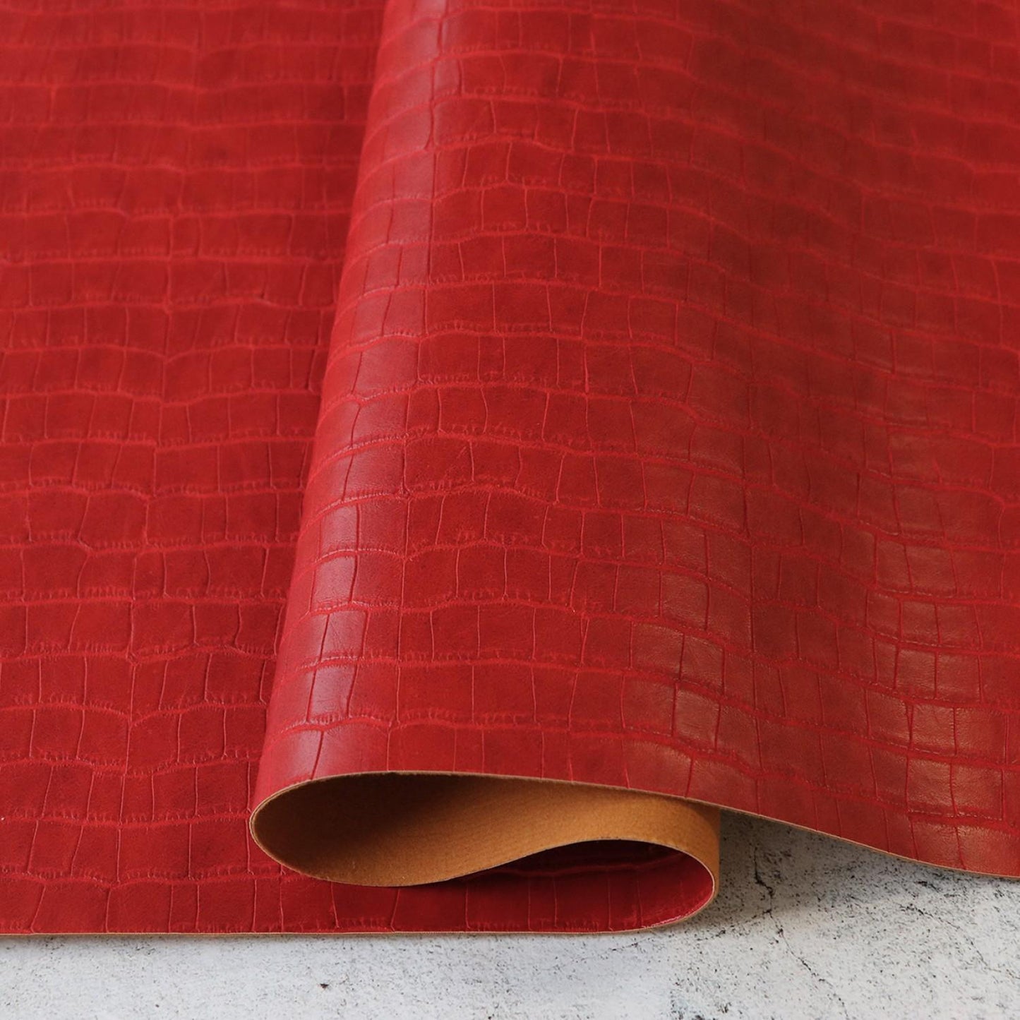 Faux Crocodile Red