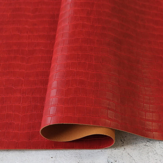 Faux Crocodile Red