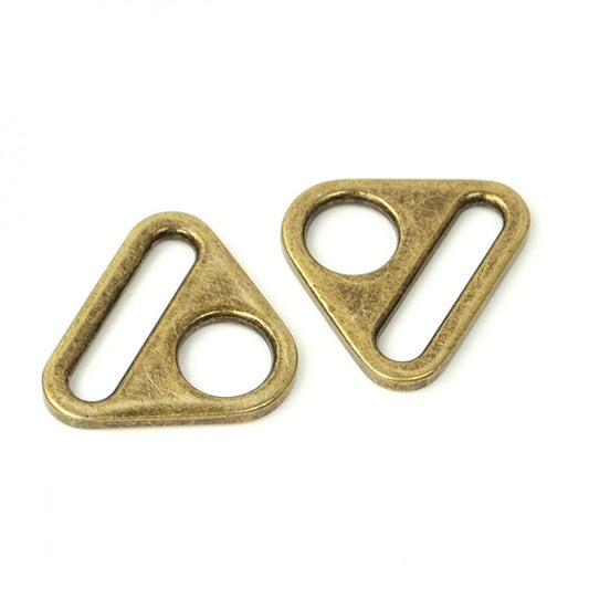 1" Triangle Ring Antique Brass