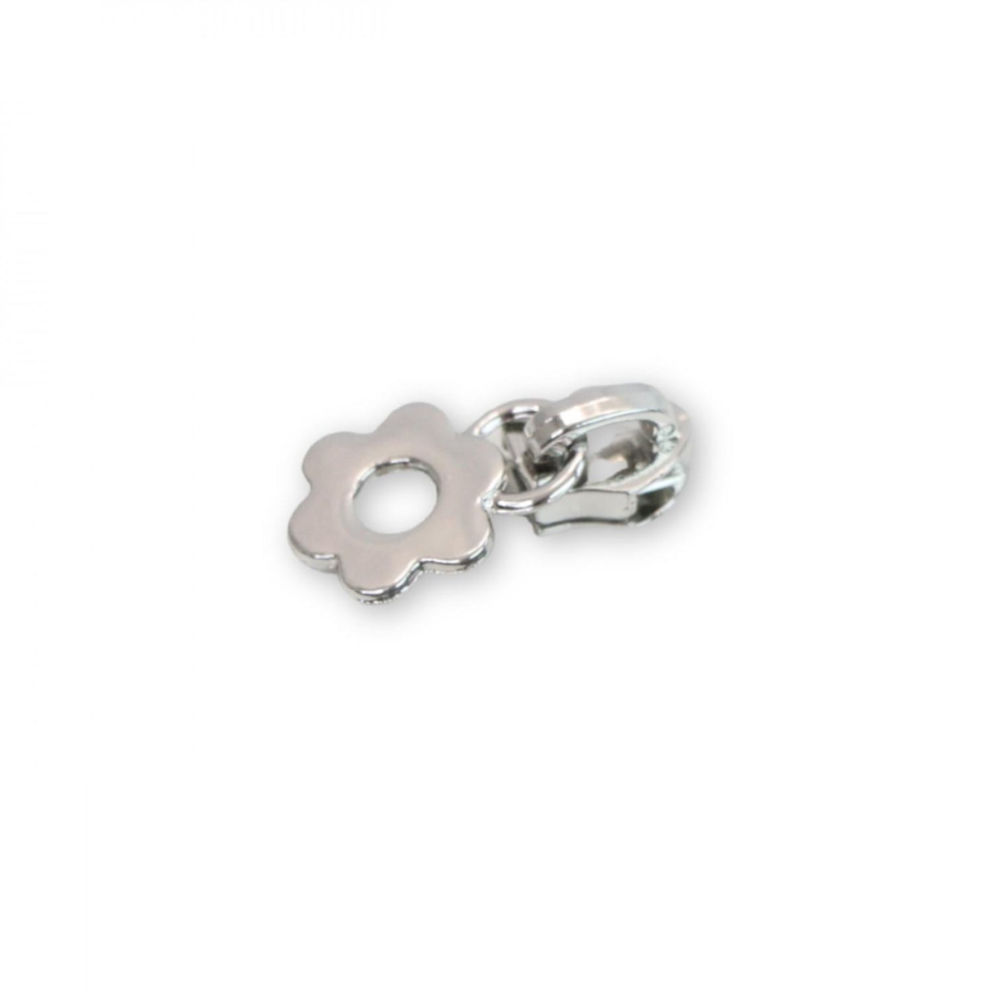 Flower Zipper Pull #5 Nickel