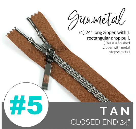 #5 Zipper, 24", Tan, GM