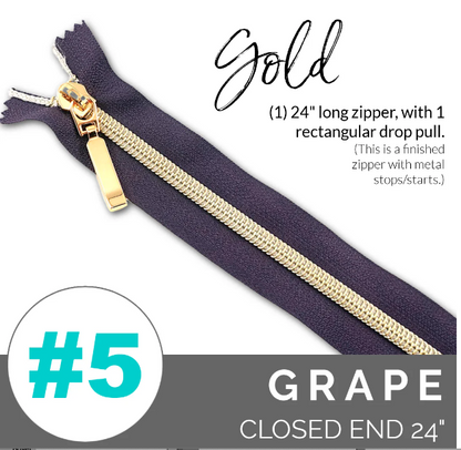 Fermeture éclair n° 5, 24 pouces