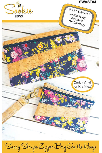 Sassy Stripe Zipper Bag