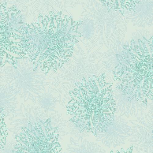 Floral Elements, icy blue