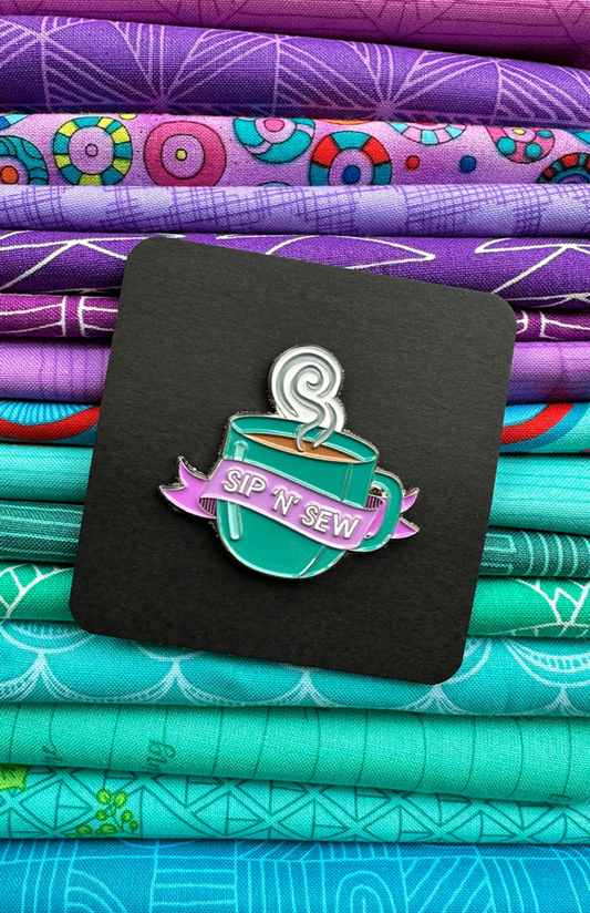 Sip n Sew Mug Enamel Pin