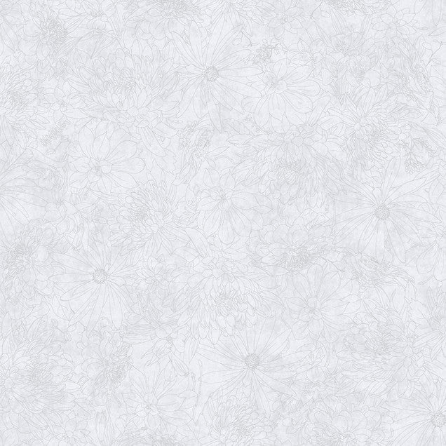 Fine Line Floral 108" Wide (Gray)
