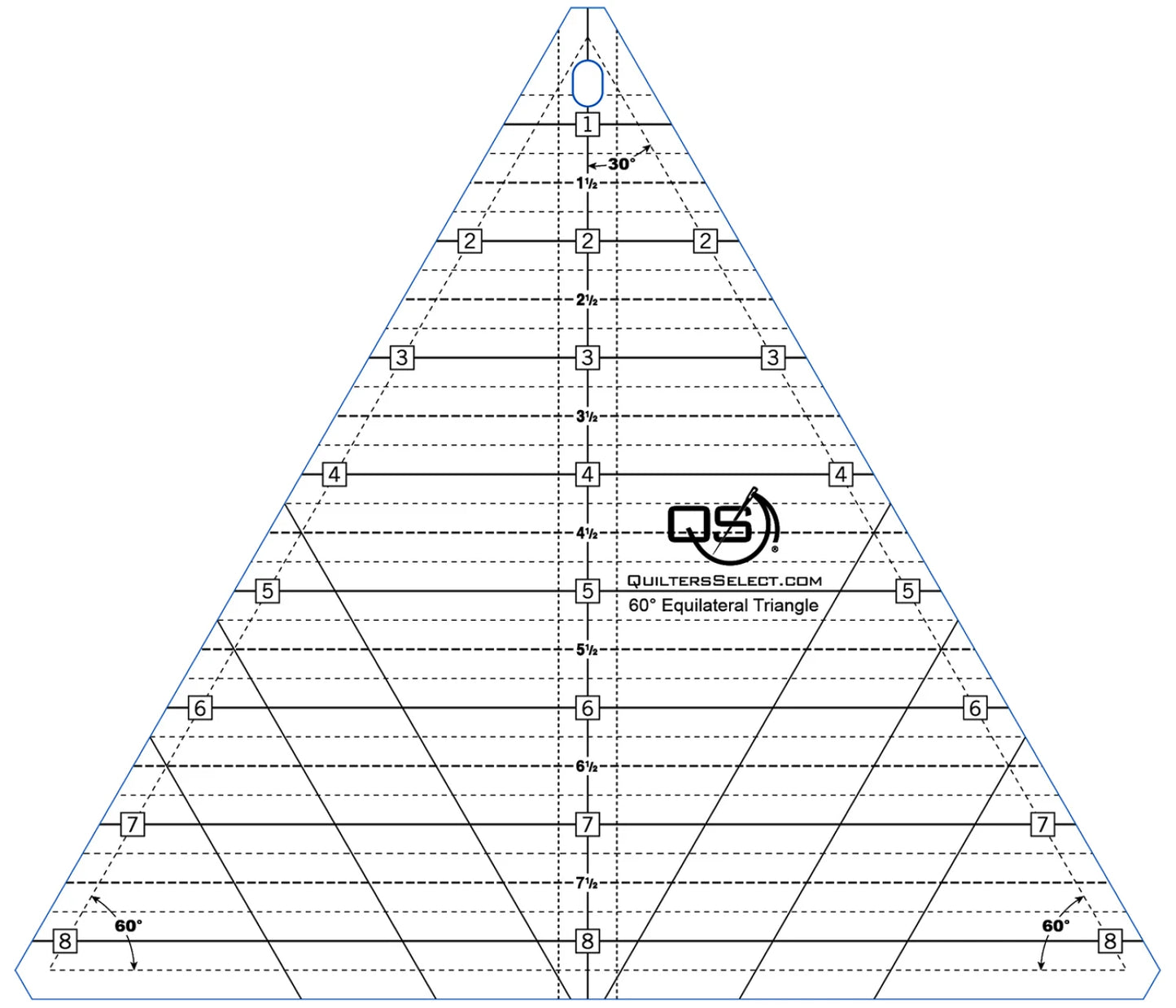 Règle Quilter's Select pour triangle à 60 degrés