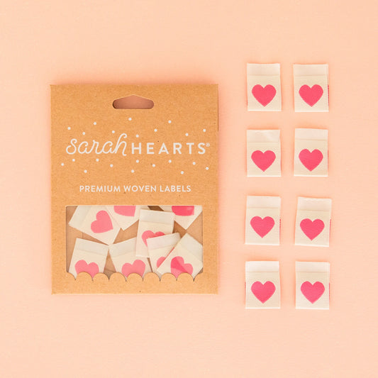 Pink Heart Labels