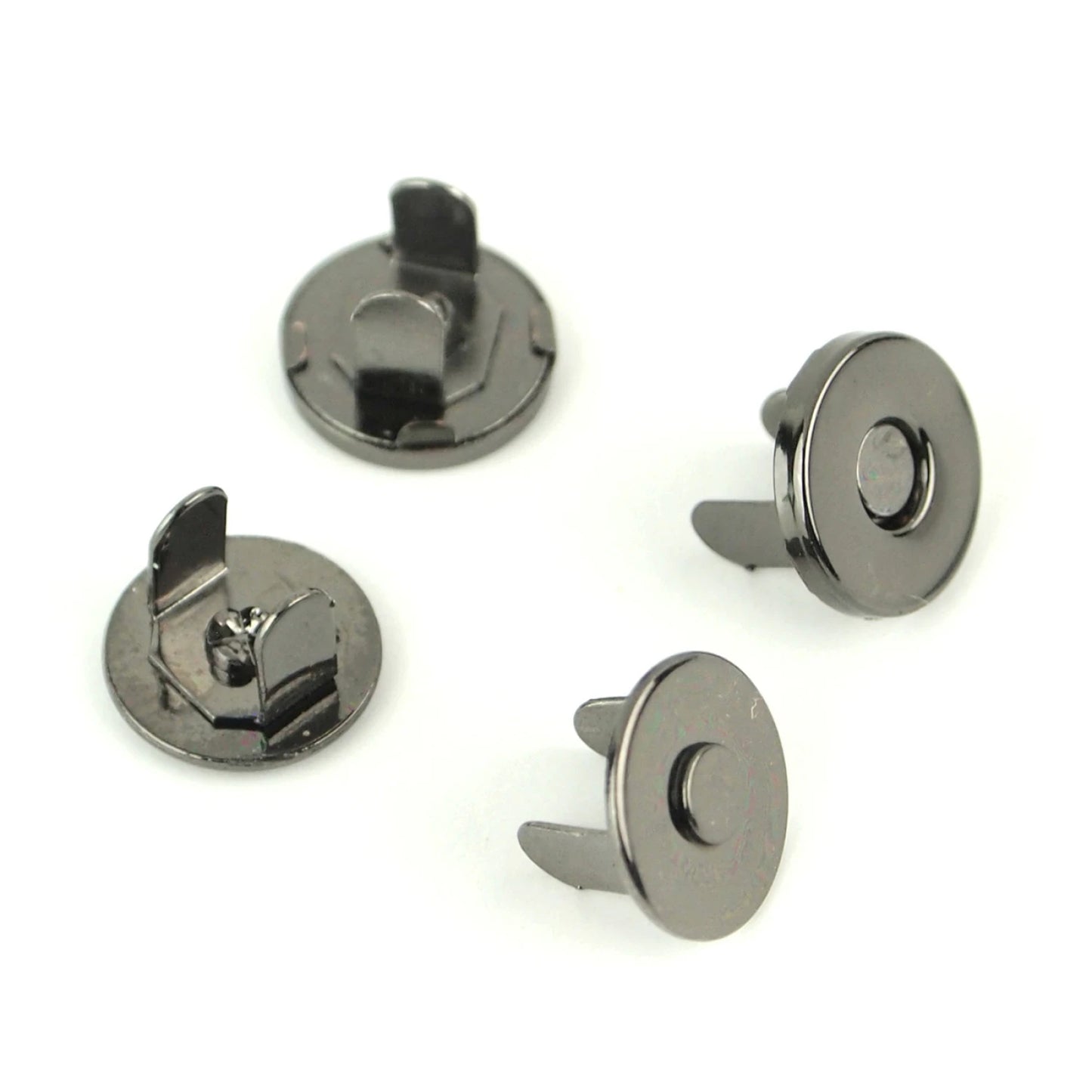 Two Magnetic Snaps 1/2" Gunmetal