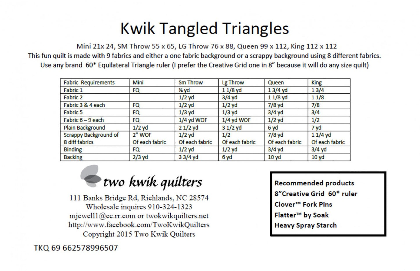 Kwik Tangled Triangles