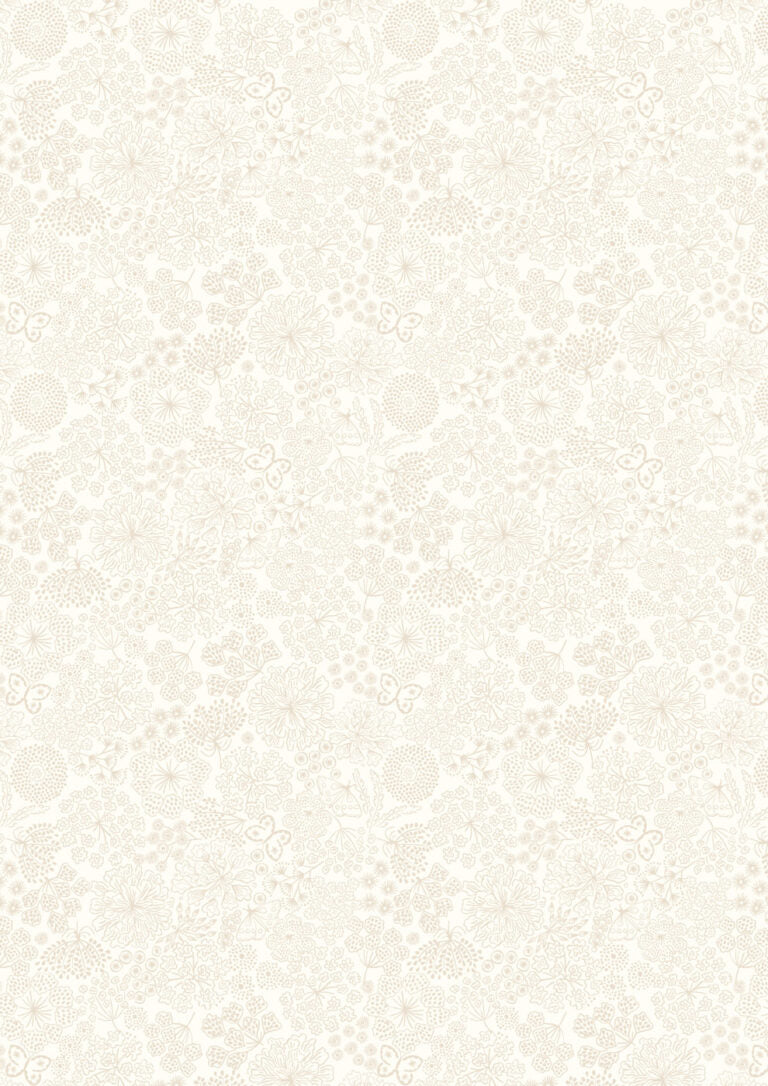 Tiny Tonals - Butterfly Floral (Cream on Cream)