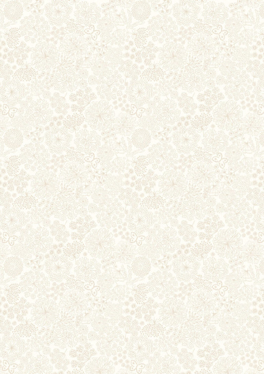 Tiny Tonals - Butterfly Floral (Cream on Cream)