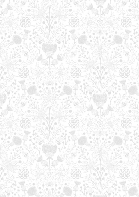 Tiny Tonals - Celtic Thistles (White on White)
