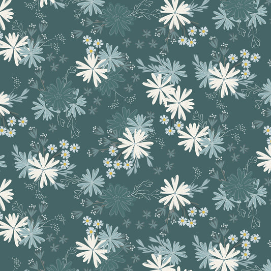 Rainy Days Y5002-105 Dark Teal Floral