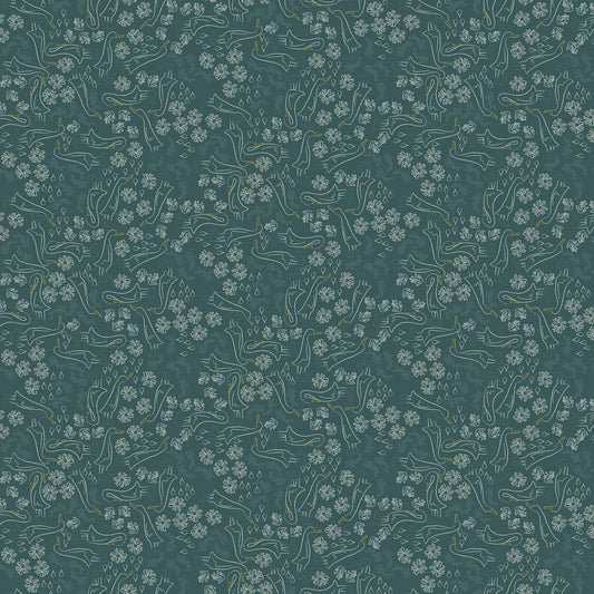 Rainy Days Y5003-105 Dark Teal Linework