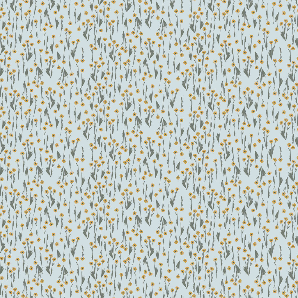 Rainy Days Y5004-103 Light Teal Daisies