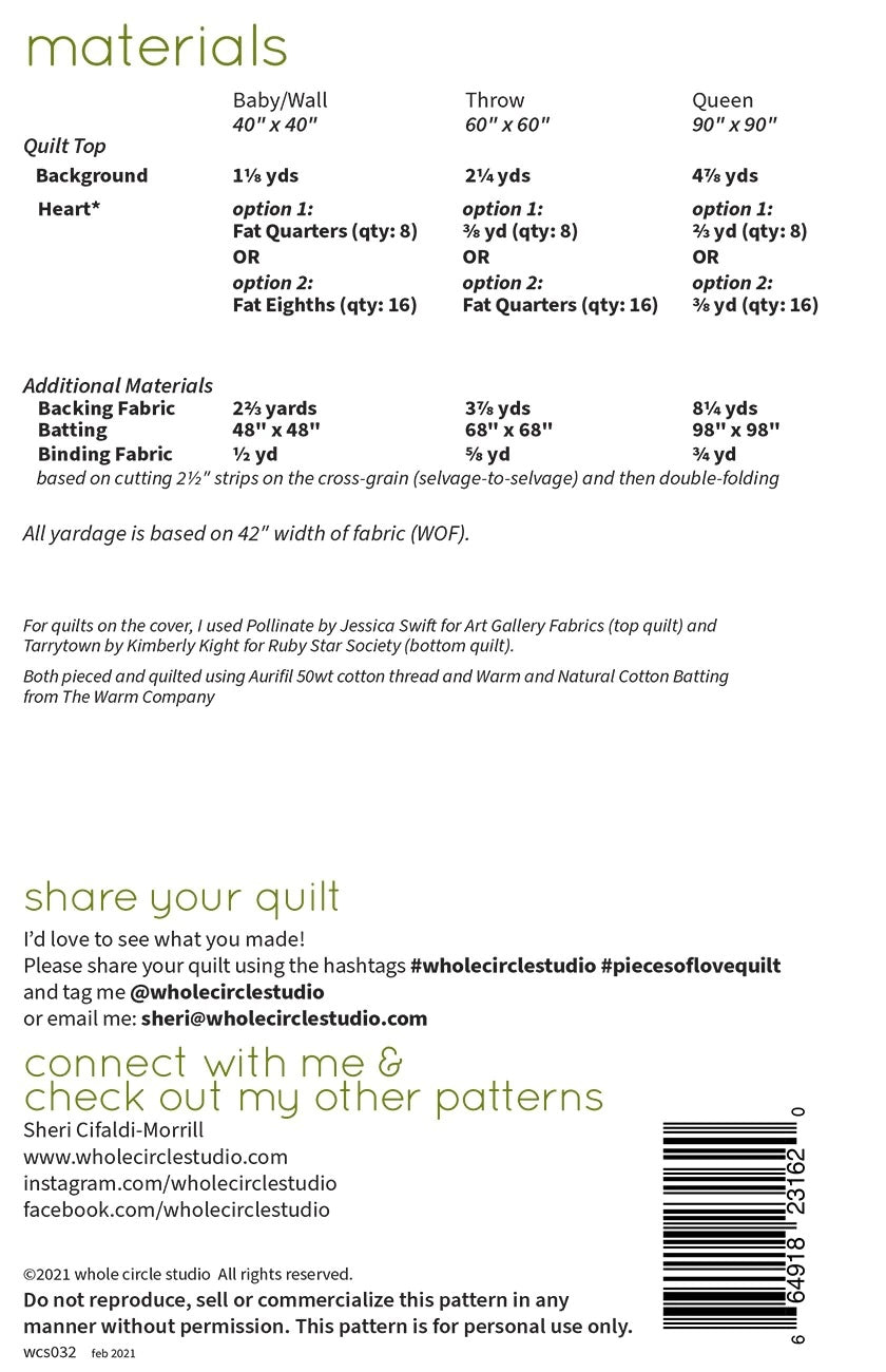 Pieces of Love Quilt Ptn