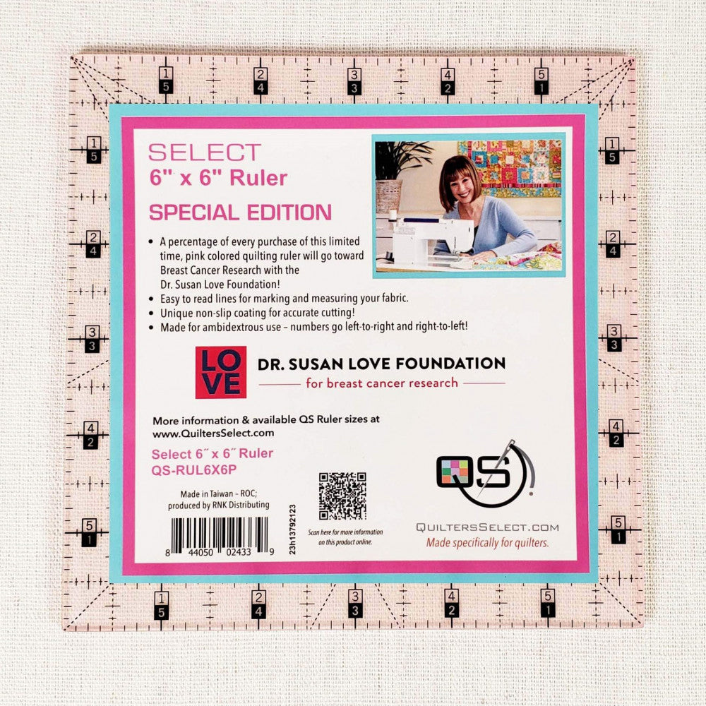 QS Ruler 6" x6", pink